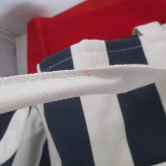 Cathy's Concepts Personalized " D " Navy Striped Canvas Tote Bag - Picture 2 of 7
